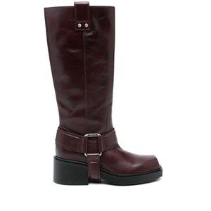 Vic Matié Sleek Leather Ankle Boots With Chunky Heel - NWT